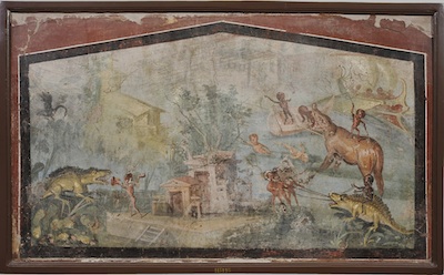 Scena nilotica, 55-79 d.C., affresco da Pompei, Casa del Medico ora al Museo Archeologico Nazionale di Napoli